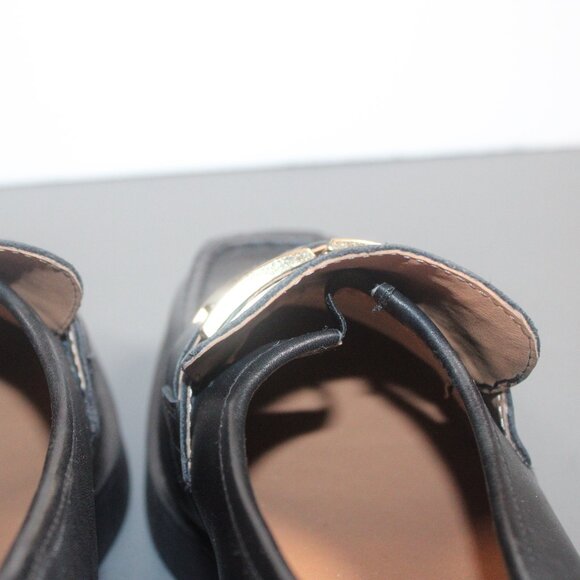 Men's Black Leather Loafers with Gold Accent Size 6 - Picture 9 of 11
